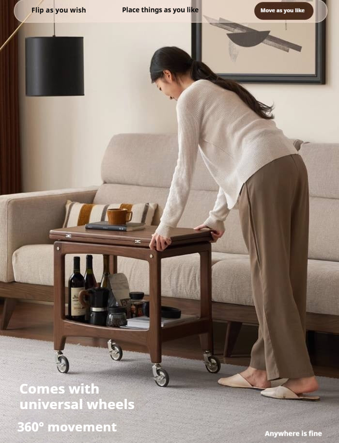 Black Walnut Solid Wood Movable Folding Modern Side Table