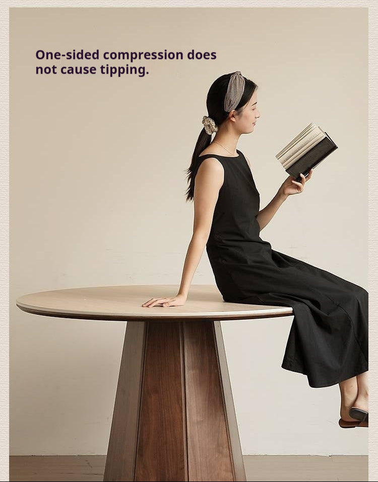 Black Walnut Solid Wood Round Slab Dining Table