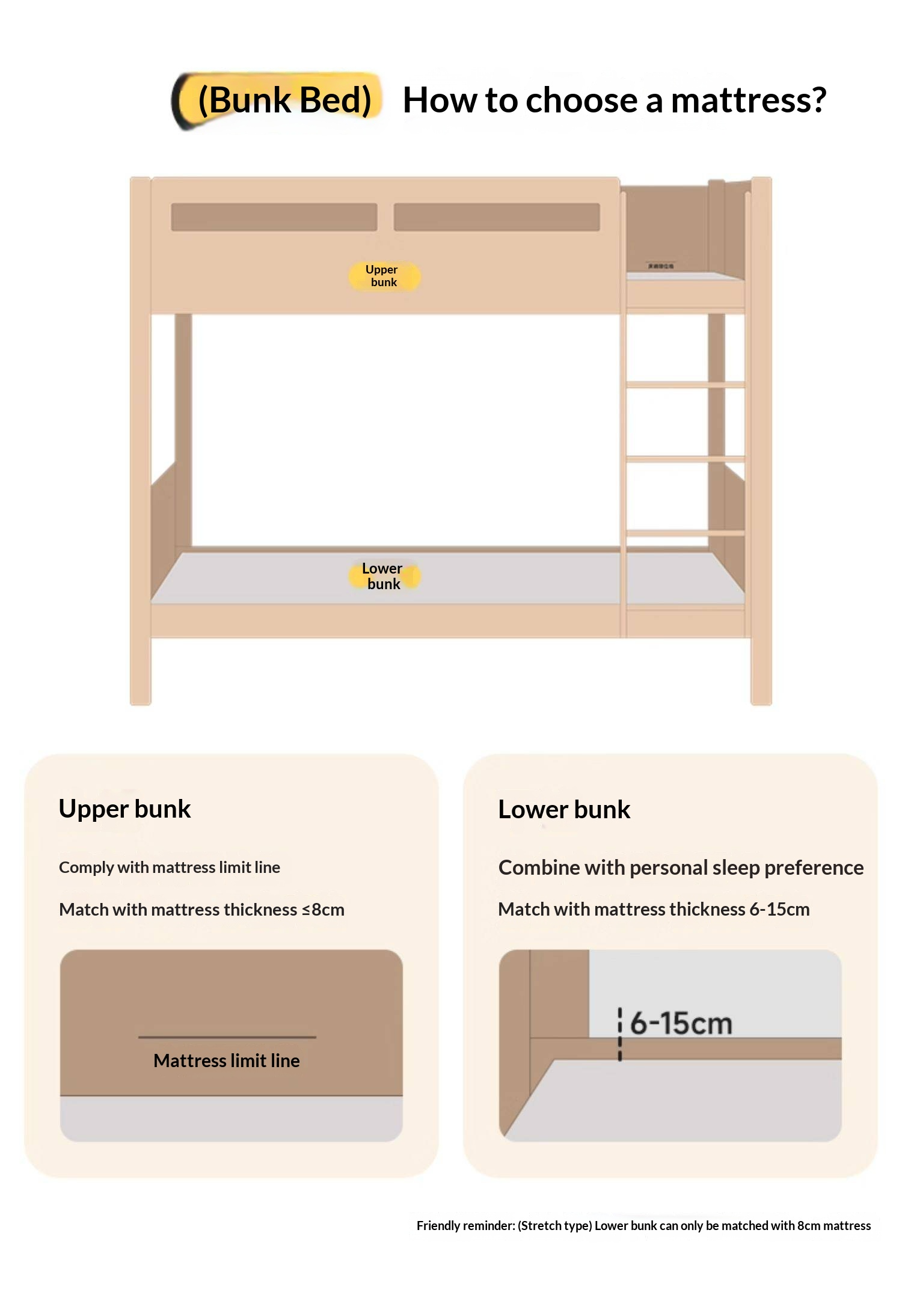 Rubberwood Solid Wood Children's Princess Storage Bunk Bed