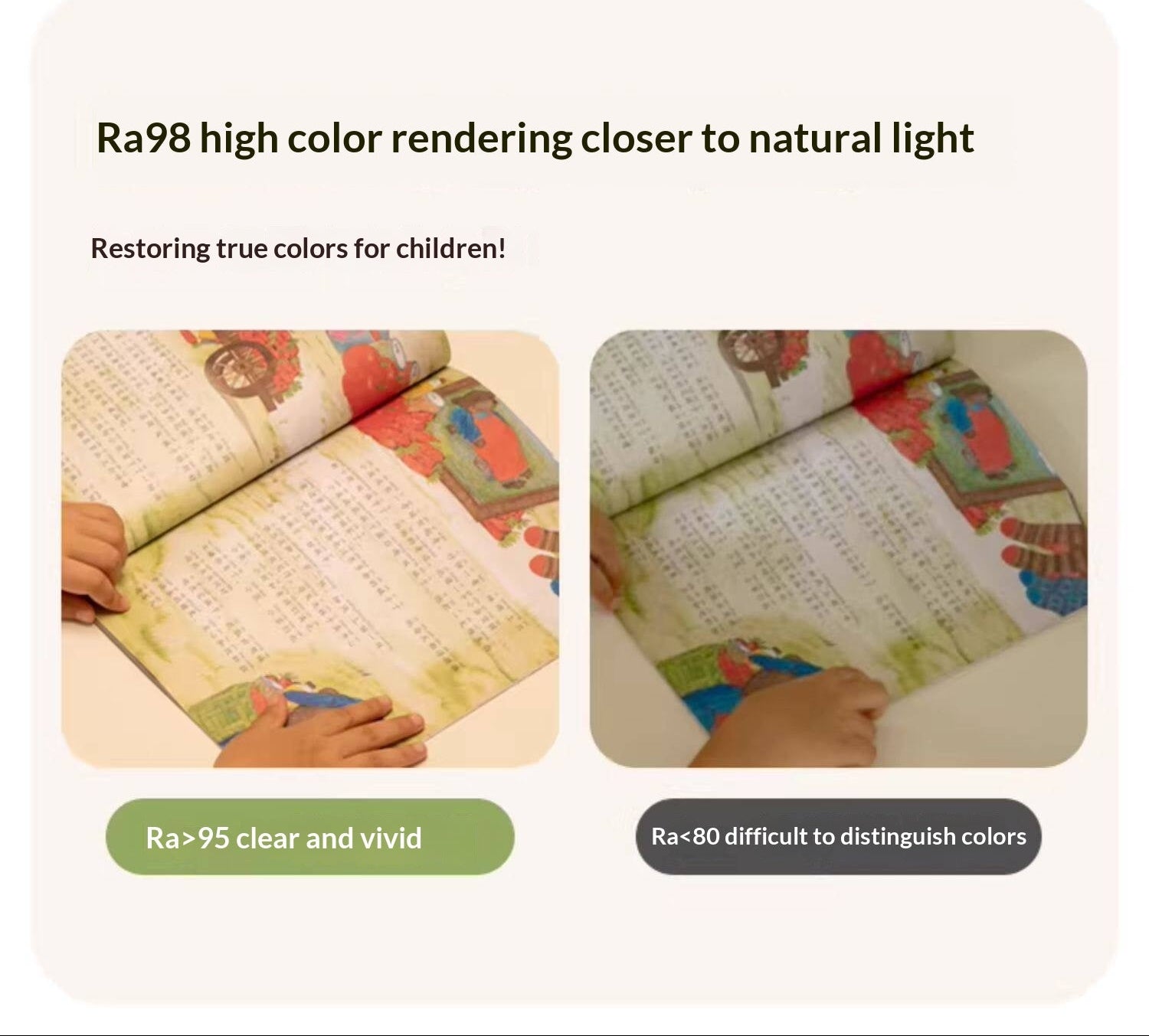 Solid RubberWood Cream Style Bookshelf Integrated Kids Table