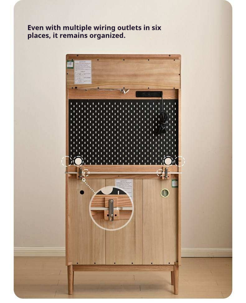 Oak Solid Wood Modern Rock Board Side High Buffet