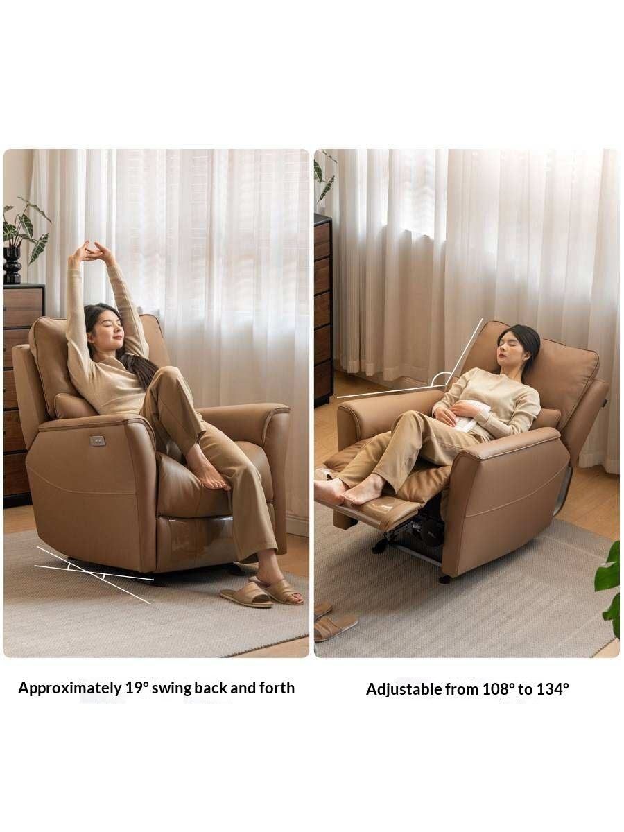 Functional Electric Reclining Chair genuine leather, fabric