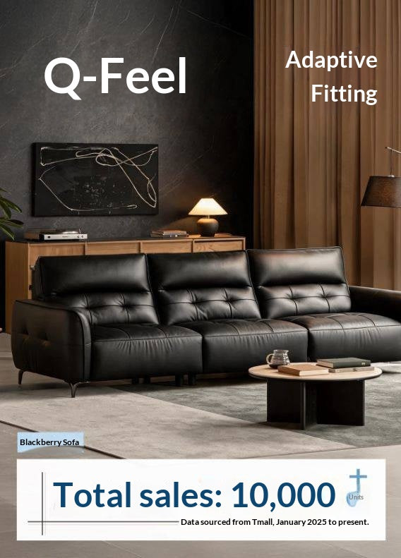 Genuine Leather Sofa, Italian Style High-Back
