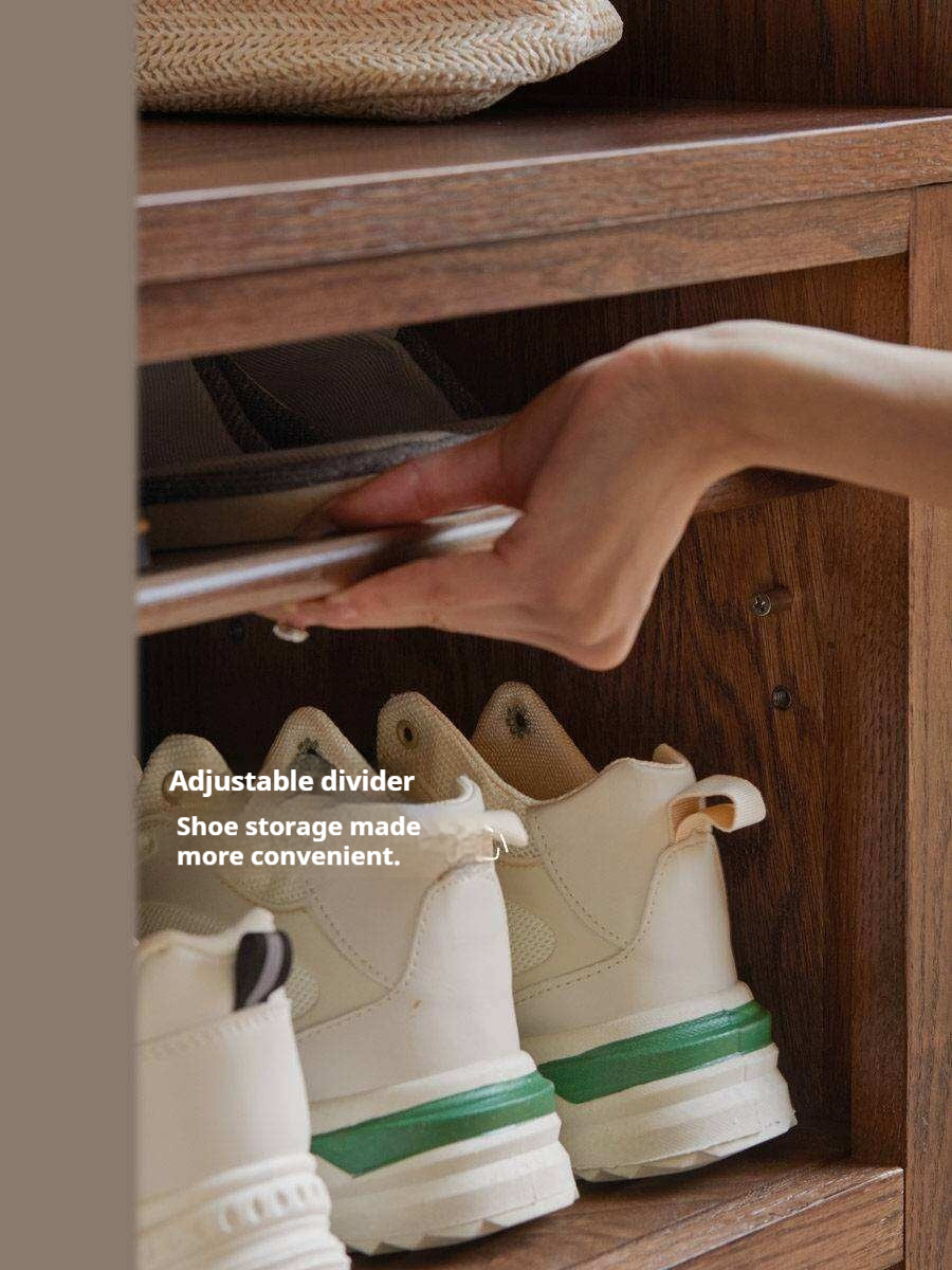 Oak Solid Wood Shoe Stool For Home Entrance