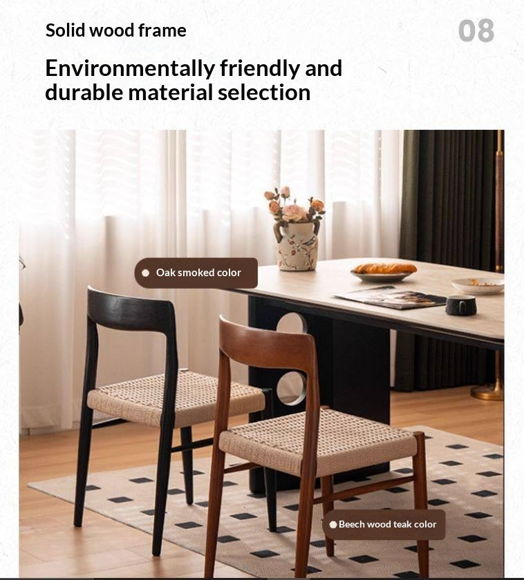 Set 4 pcs Ash, Beech, Cherry Solid Wood Dining Rope Chair