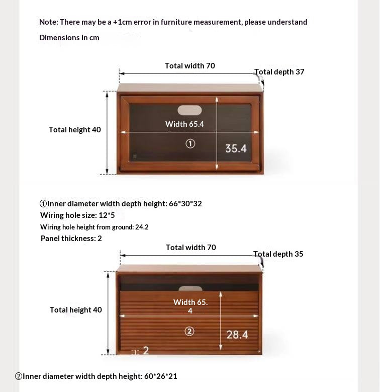 Cherry, Poplar Solid Wood Medieval Floor TV Cabinet.