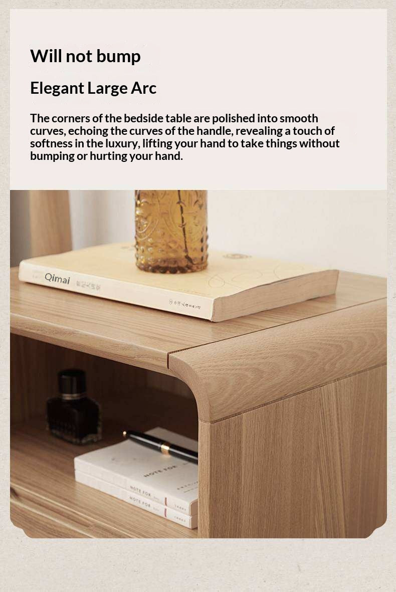 Ash Solid Wood Storage Modern Nightstand