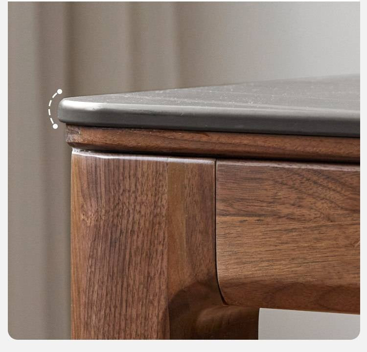 Black Walnut, Sandalwood Solid Wood Rock Slab Dining Table