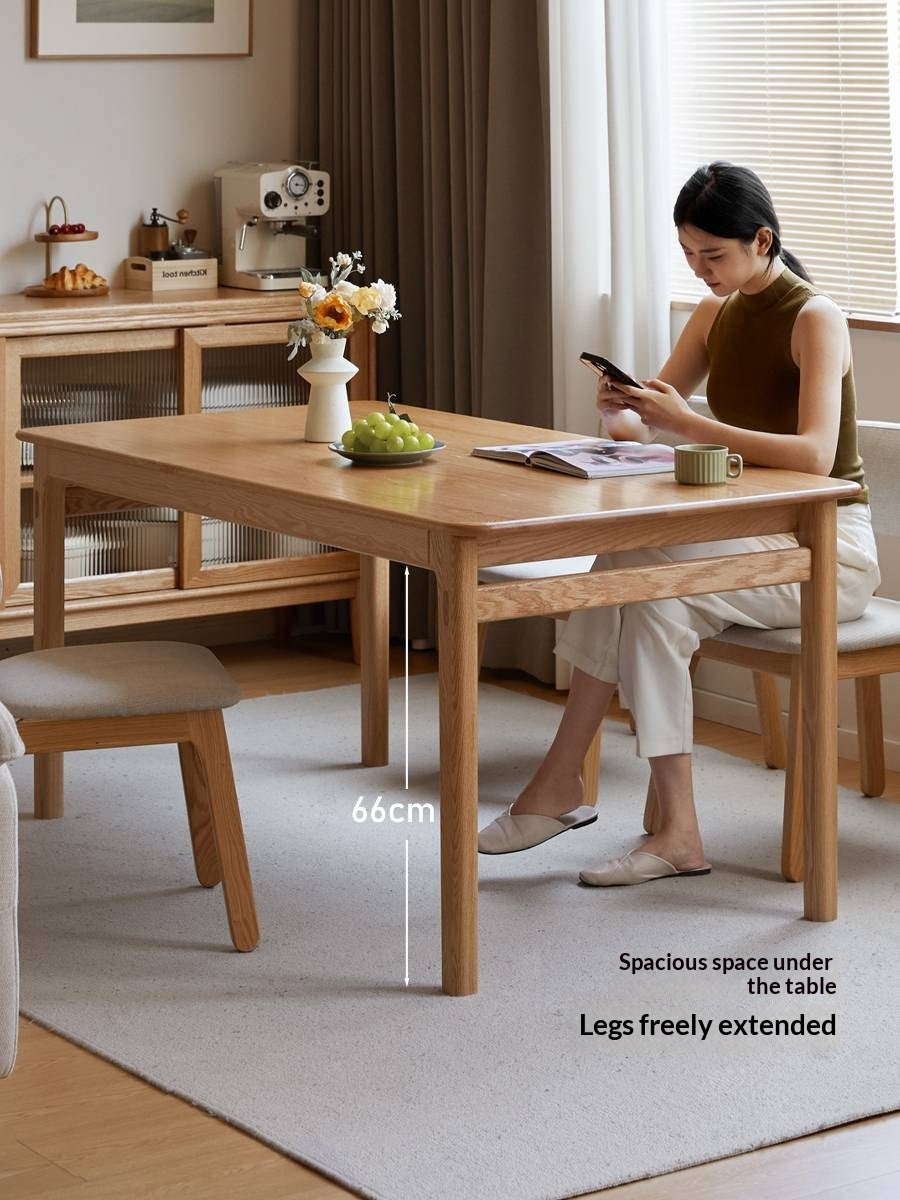 Oak Solid Wood Modern Minimalist Long Dining Table