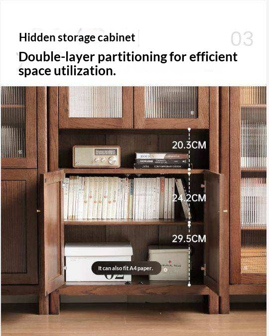 Solid Rubberwood Modern Bookcase
