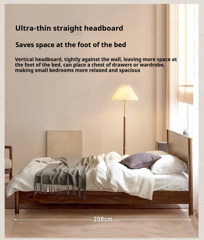 Black Walnut, Ash Solid Wood Bed