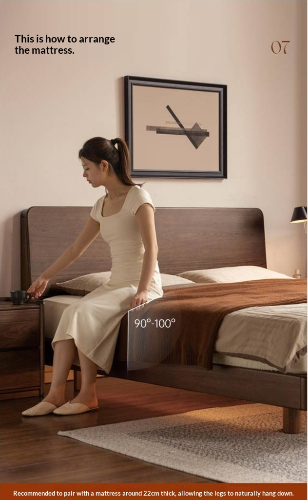 Sandalwood Solid Wood Modern Simple luminous Multifunctional Bed