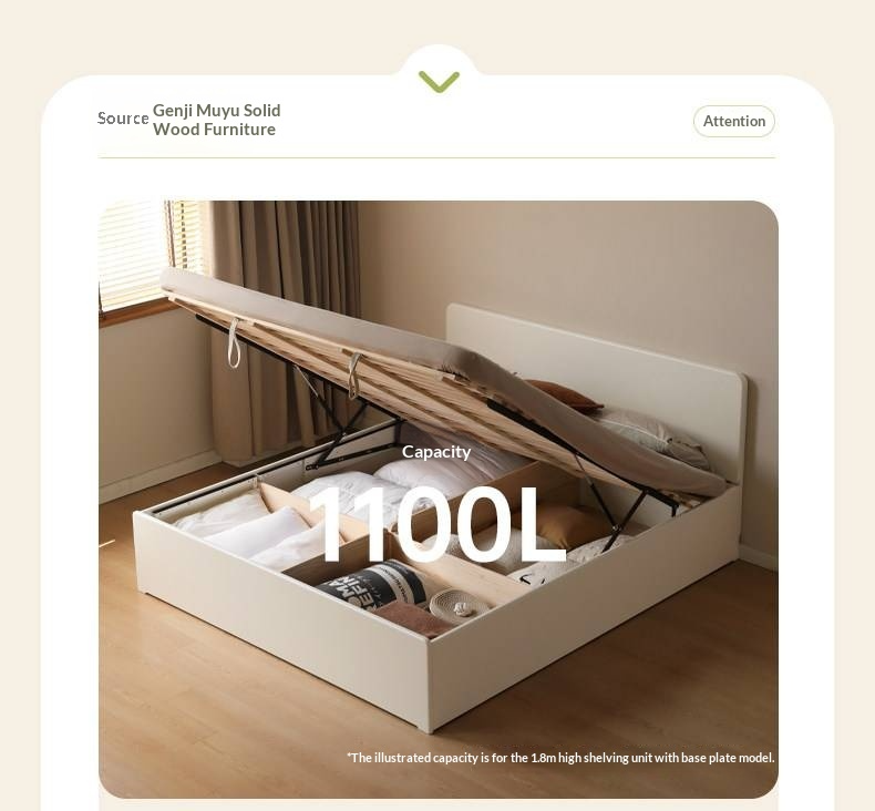 Rubberwood Solid Wood Bed — Modern Minimalist White Box Design