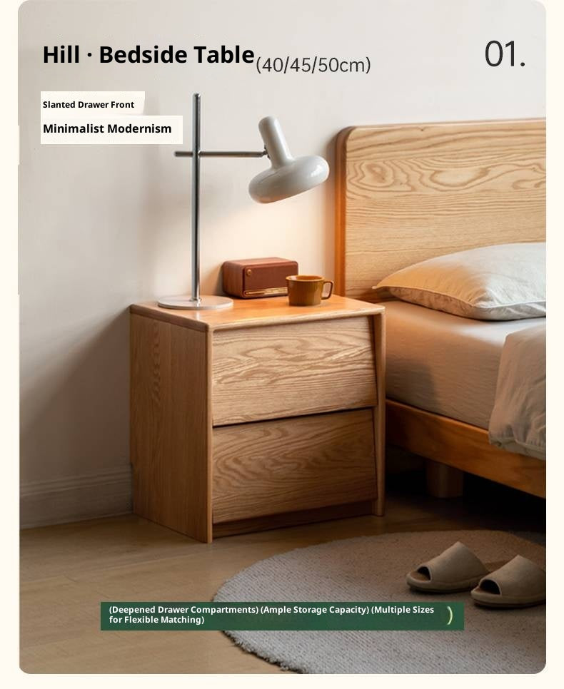 Oak, Ash, Beech Solid Wood Modern Simple Nightstand