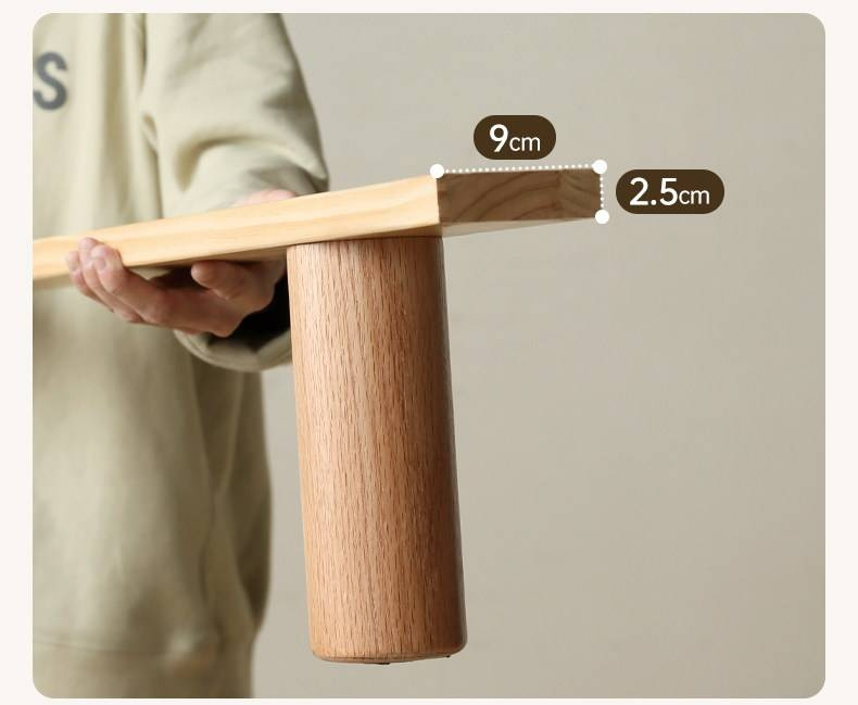 Oak Solid Wood Bed — Modern Minimalist, Genuine Leather Upholstered, Floating Design with Light