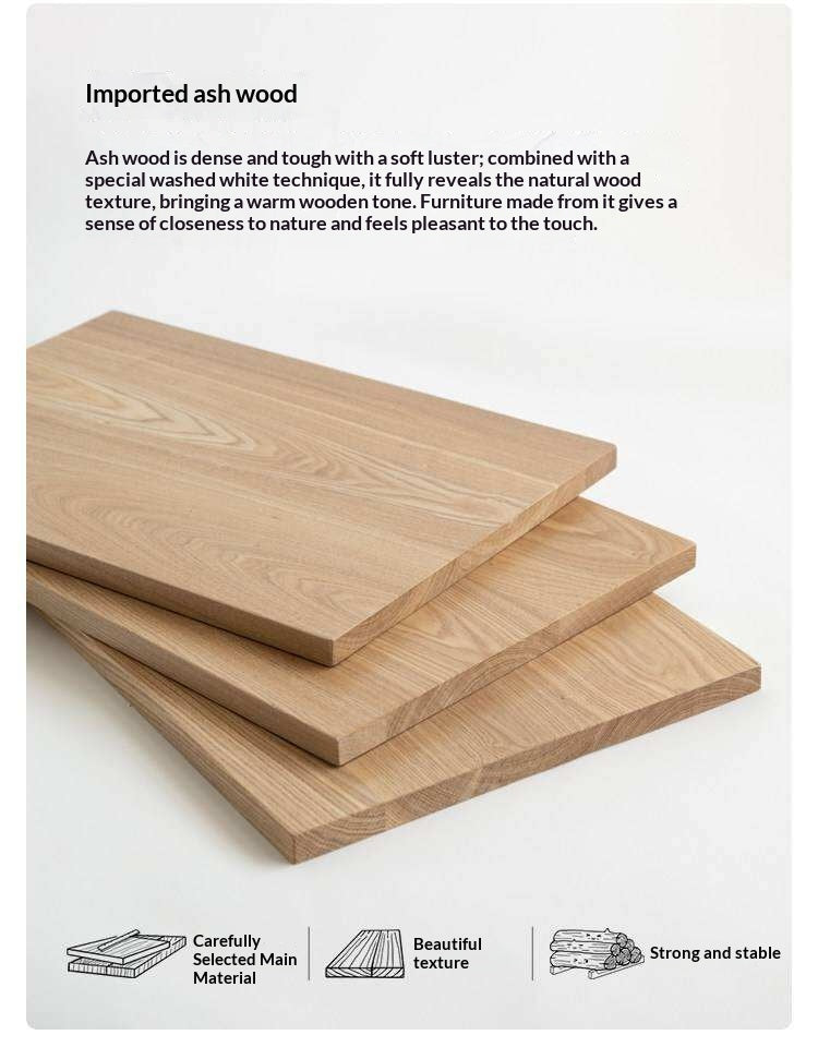 Ash, Oak, White Ash, White Oak, Sandalwood Solid Wood White Wax Small Nightstand