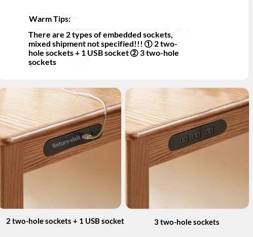 Oak, Ash Solid Wood USB Office Desk