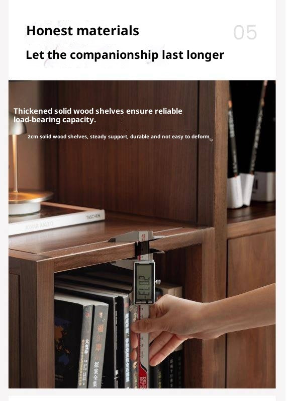 Black Walnut, Oak Solid Wood Bookshelf