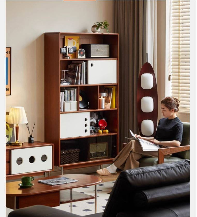 Poplar, Cherry Solid Wood Ancient Style Bookcase