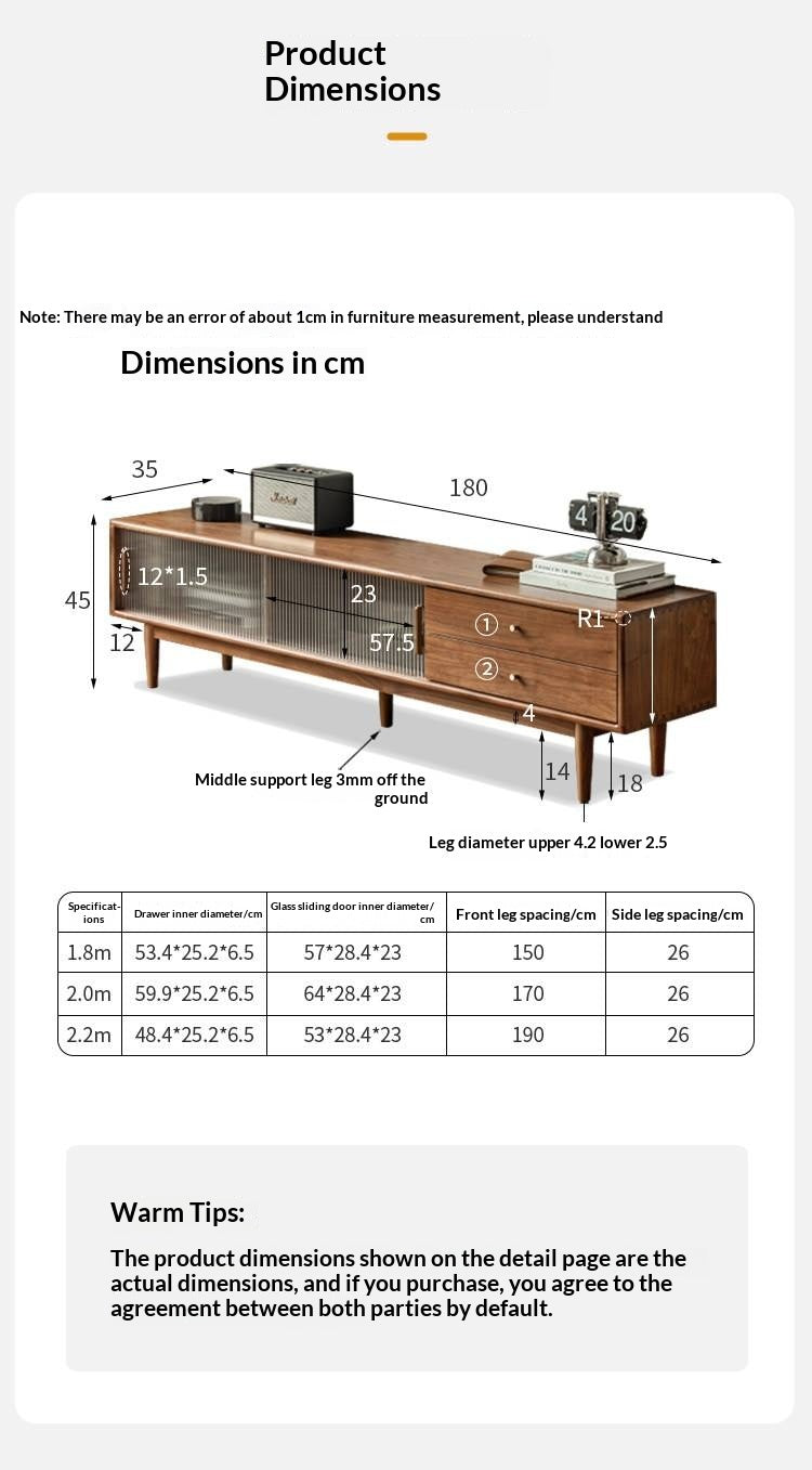 Black Walnut, Rubber, South American walnut Solid Wood Modern TV Cabinet.