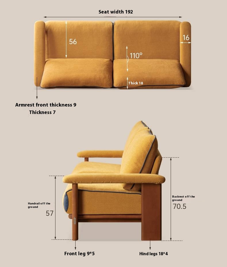 Beech Solid Wood Antique Style Sofa 4 color