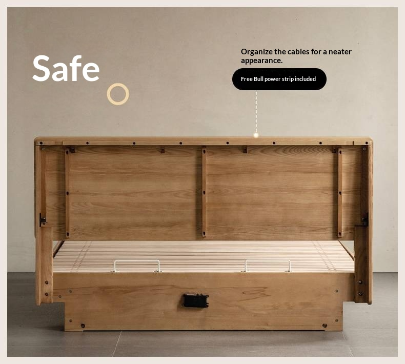 Ash Solid Wood Electric Storage Box Bed — Modern Minimalist Design