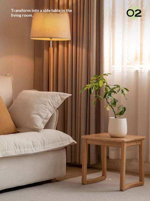 Ash, Oak Solid Wood Modern and Simple Style Tea Stool