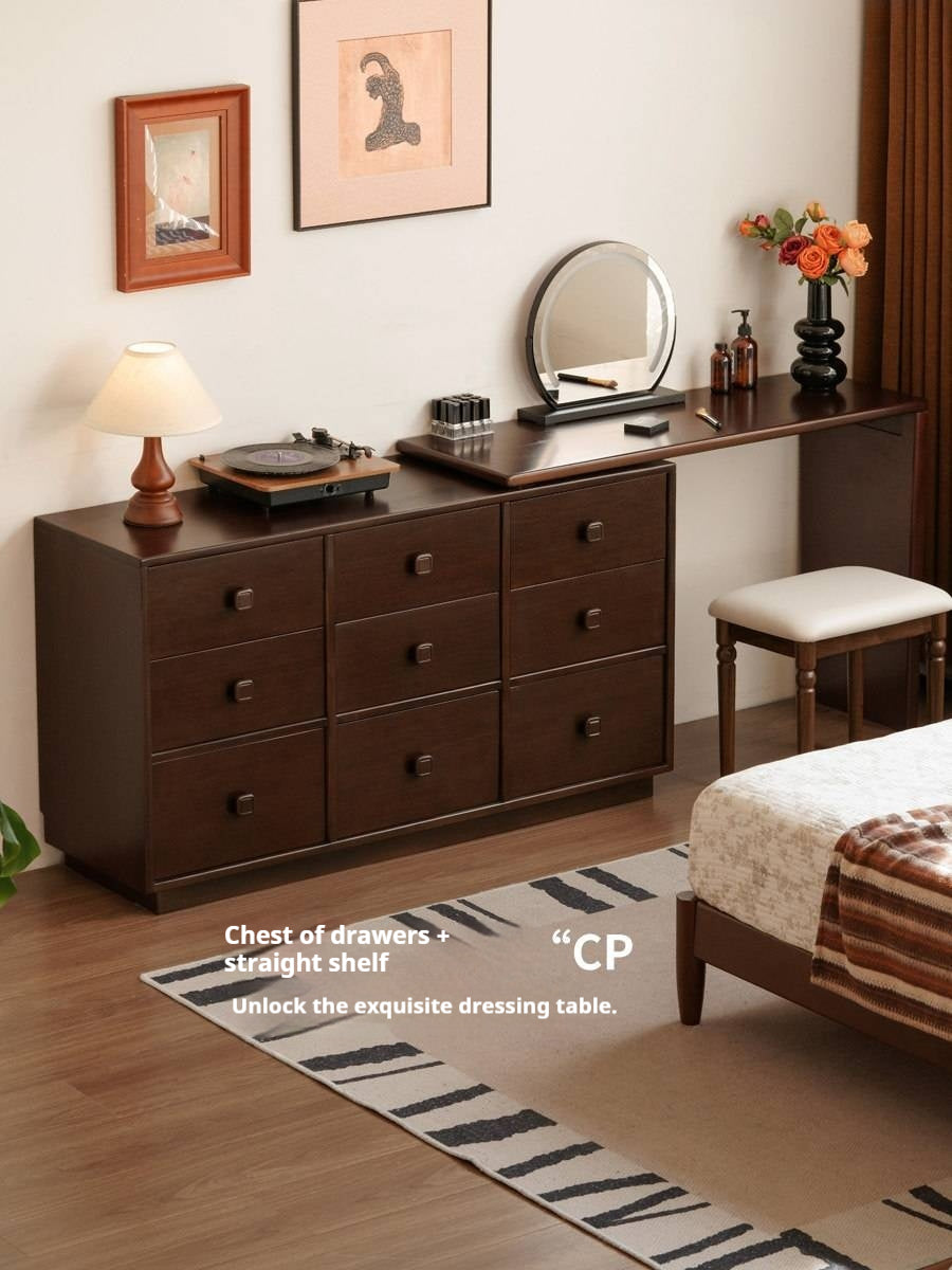 Poplar Solid Wood Retro Middle Ancient Style Drawer Cabinet