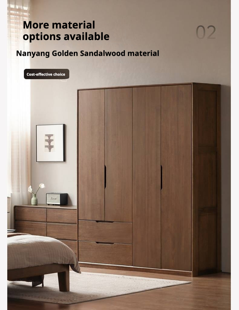 Black Walnut Solid Wood Large Wardrobe.