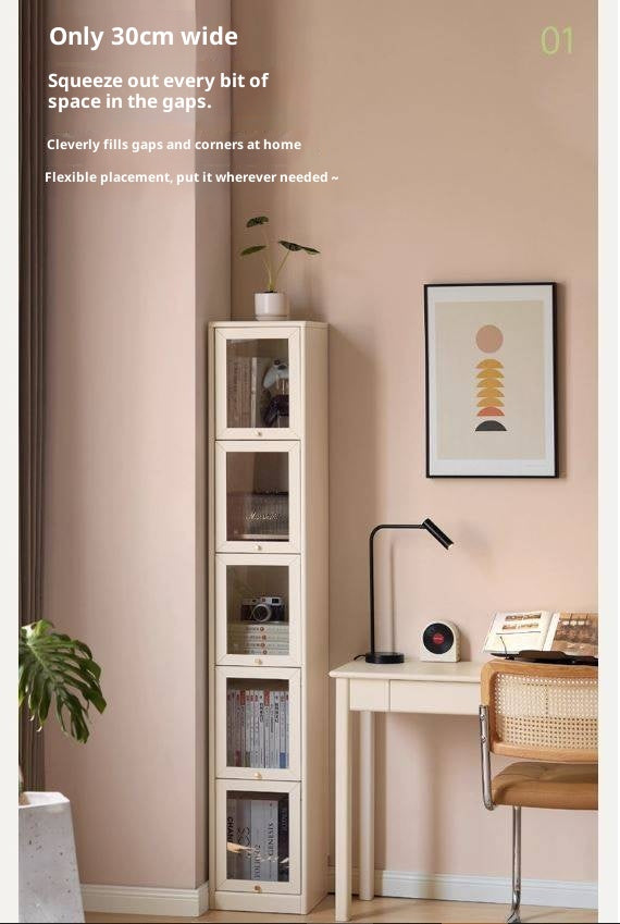 Solid Rubberwood Cream-Style Bookcase