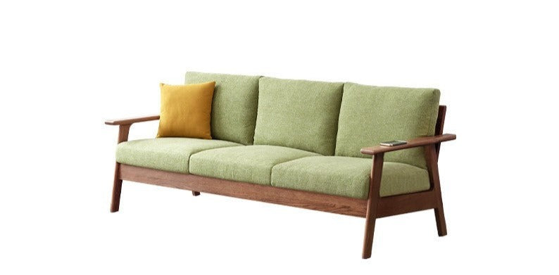 Oak Solid Wood Fabric Sofa