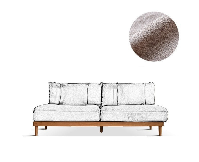 Sofa oak solid wood cotton linen fabric-