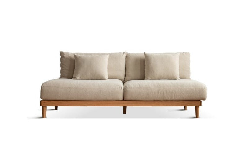 Sofa oak solid wood cotton linen fabric"