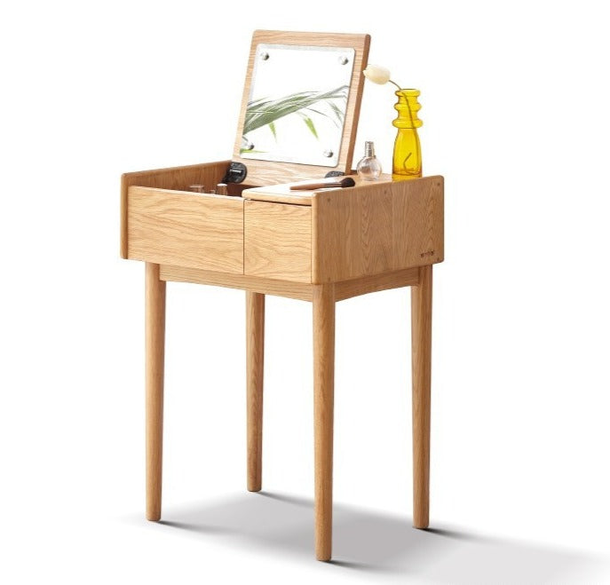 Oak solid wood Flip makeup table: