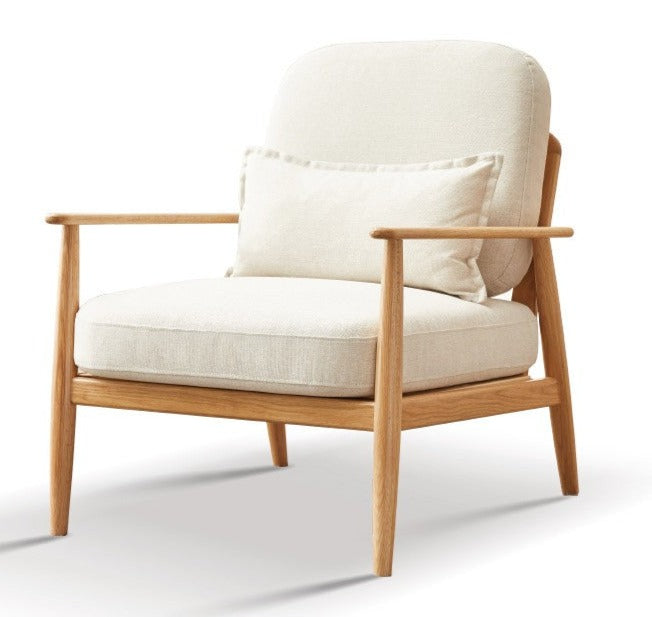 Armchair Oak solid wood fabric or leather)