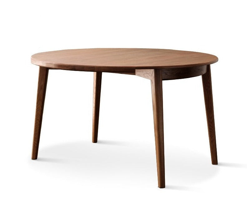 Oak solid wood folding round dining table-