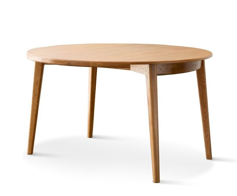 Oak solid wood folding round dining table"