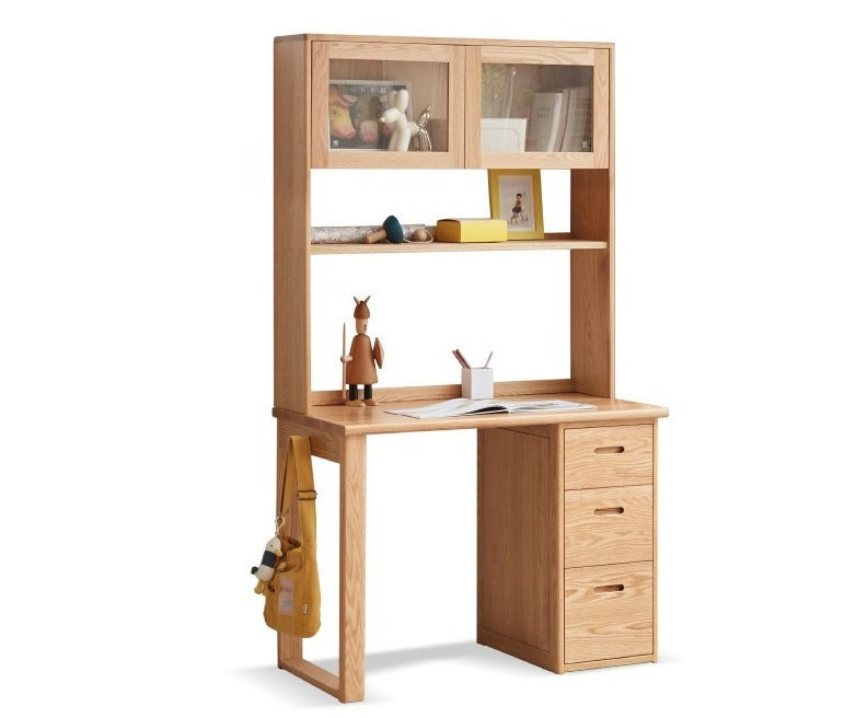 Executive desk with deals bookshelf