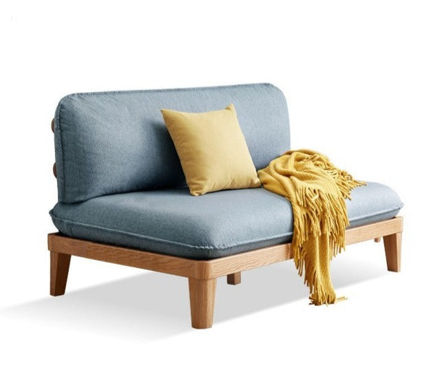 Oak solid wood fabric sofa)