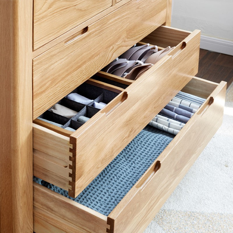 Oak solid wood Wide chest of drawers)