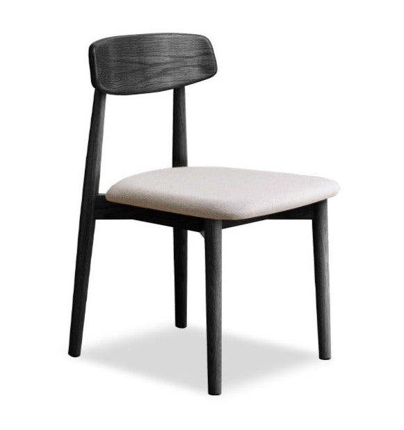 2 pcs set-Oak solid wood black chair
