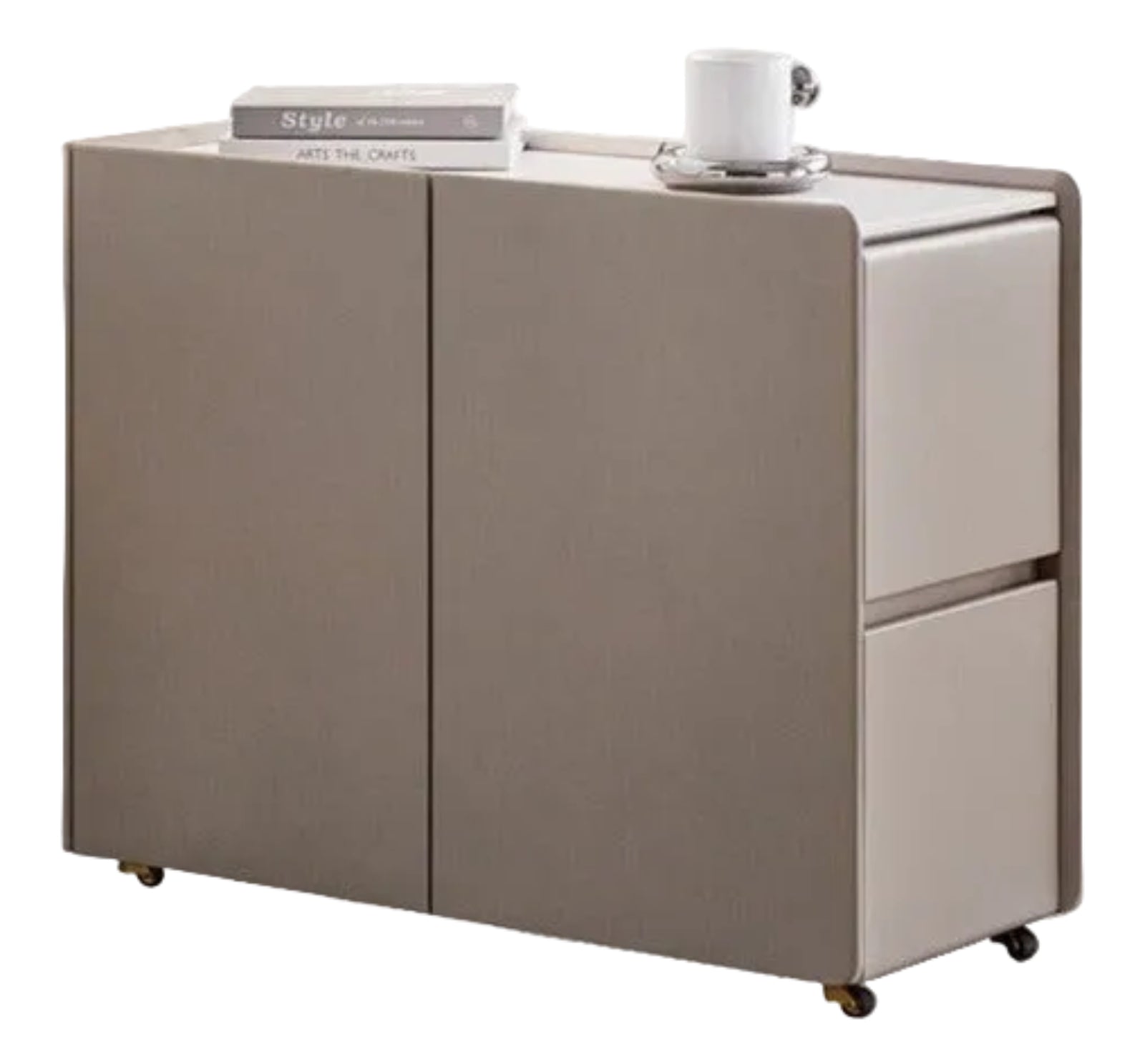 Poplar Solid Wood Side Table With Rock Slab Top