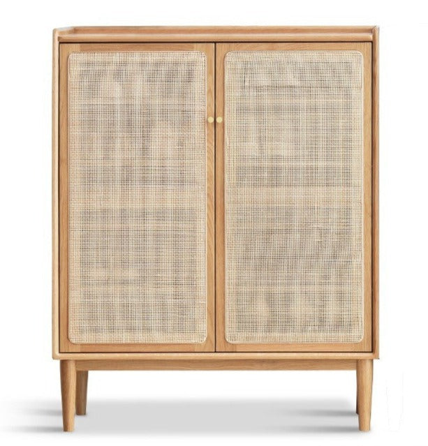 Shoe cabinet, porch cabinet Rattan Oak solid wood-