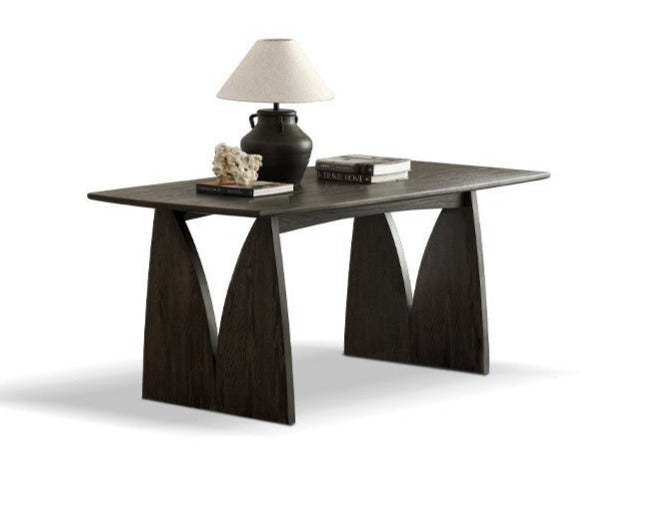 Oak Solid wood black dining table"