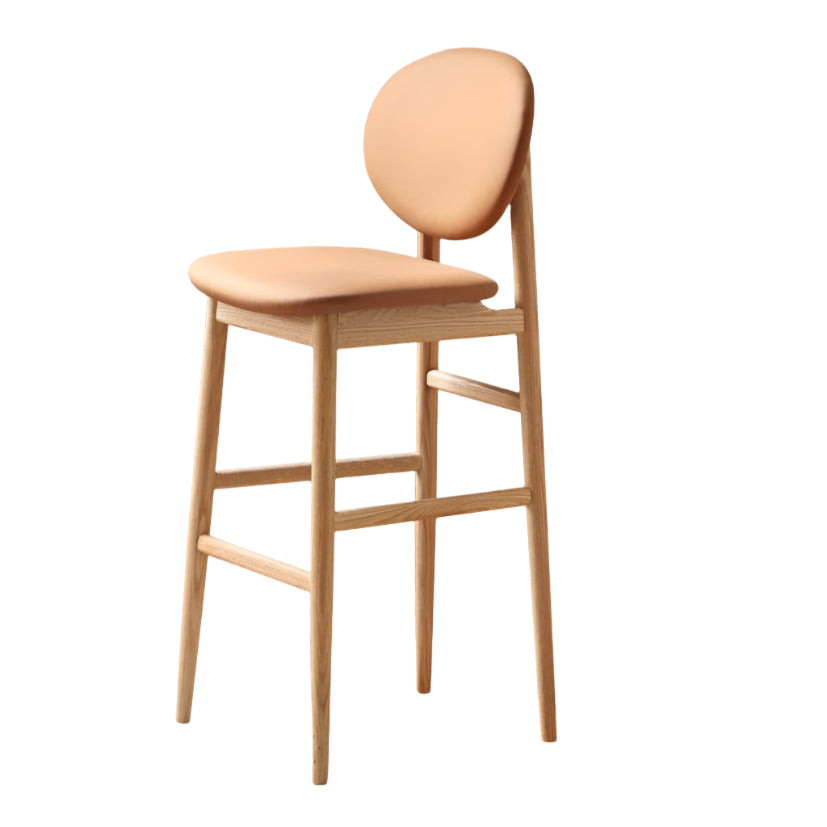 Oak Solid Wood Soft Japanese Modern Bar Chair