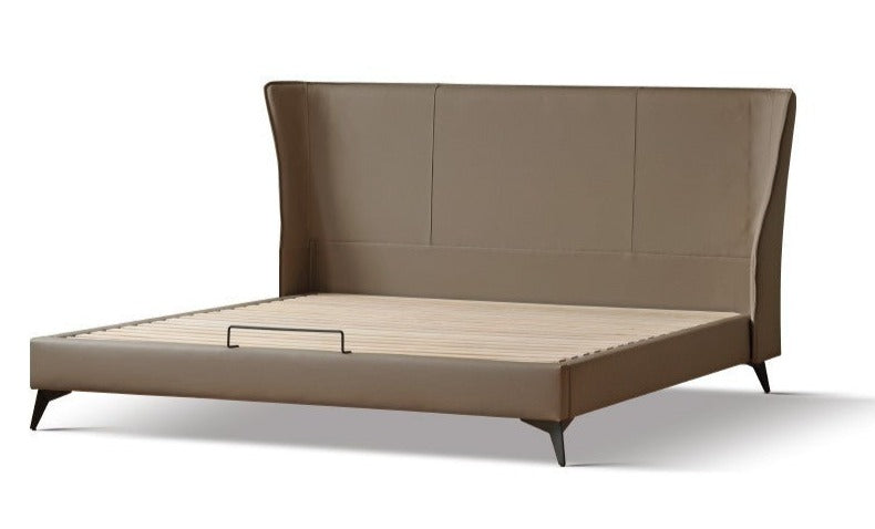 Luxury cow leather Italian style bed"_)
