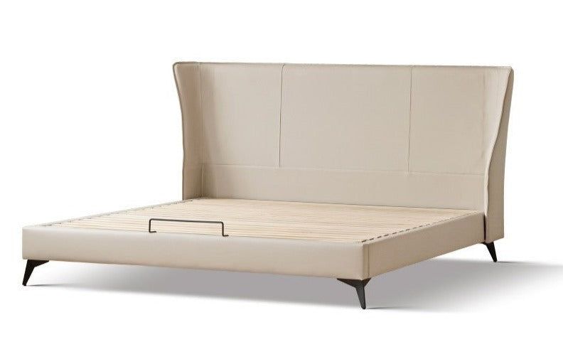 Luxury cow leather Italian style bed"