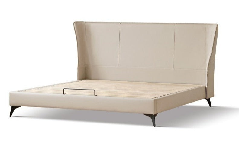Luxury cow leather Italian style bed"_)