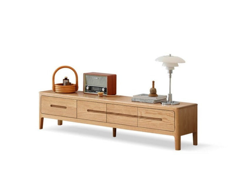 Four-drawer TV stand Oak solid wood"+