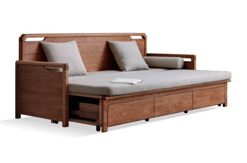 Storage Sleeper sofa Ash solid Wood